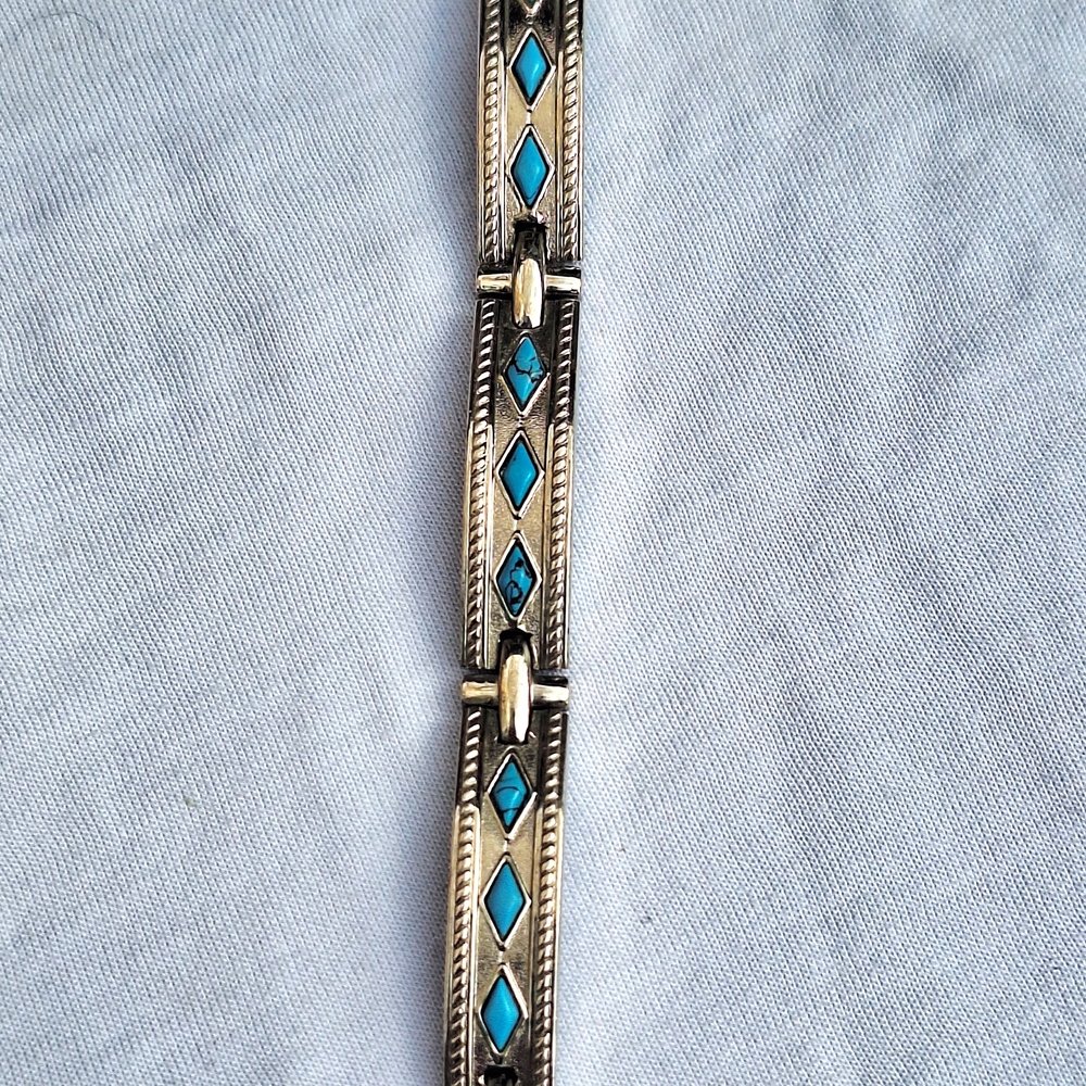 Vintage Silver And Turquise color Bracelet -Set